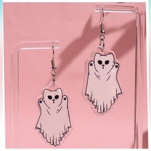 👻NEW Ghost Cat Earrings Cute Halloween Spooky Goth